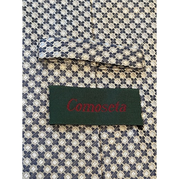Comoseta Blue 100% Silk Men’s Neck Tie Made In China - Picture 8 of 9